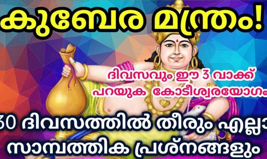 നമ്മുടെ ജീവിതത്തിലെ കടങ്ങളും ബാധ്യതകളും എല്ലാം നീങ്ങി സാമ്പത്തിക നില മെച്ചപ്പെടുത്തുന്നതിന് ഈ മന്ത്രം ജപിച്ചാൽ മതി. കണ്ടു നോക്കൂ.