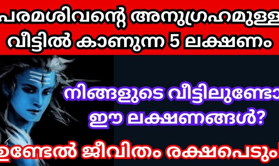 നിങ്ങൾ ഒരു ശിവ ഭക്തനാണോ? നിങ്ങളിൽ ശിവഭഗവാന്റെ അനുഗ്രഹം ഉണ്ടോ എന്ന് നമുക്ക് തിരിച്ചറിയാം. കണ്ടു നോക്കൂ