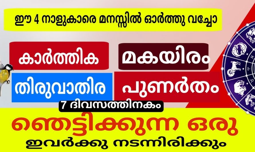 സാമ്പത്തികമായി വൻ ഉയർച്ച ലോട്ടറി ഭാഗ്യം എന്നിവ ഇവരെ തേടി വരുന്നു. ഈ നക്ഷത്രക്കാരെ ആരും തിരിച്ചറിയാതെ പോകരുതേ.