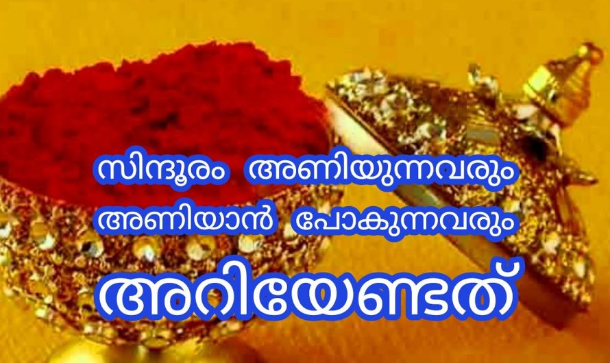 നിങ്ങൾ ദിവസവും സിന്ദൂരം അണിയാറുണ്ടോ? ഇത്തരം കാര്യങ്ങൾ ഒരിക്കലും നിസ്സാരമായി തള്ളിക്കളയരുതേ.