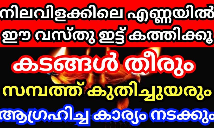 സാമ്പത്തിക പ്രതിസന്ധിയെ പൂർണമായും തന്നെ ഇല്ലാതാക്കാൻ ഇത്തരത്തിൽ വിളക്ക് തെളിയിക്കൂ. ഇതുവരെയും ഇത്തരം കാര്യങ്ങൾ അറിയാതെ പോയല്ലോ ഭഗവാനെ.