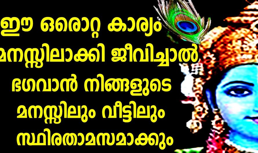 നമ്മുടെ ജീവിതത്തിൽ ഭഗവാന്റെ സാന്നിധ്യവും അനുഗ്രഹവും എന്നും നിലനിൽക്കാൻ ഇത്തരം കാര്യങ്ങൾ ആരും കാണാതെ പോകരുതേ.