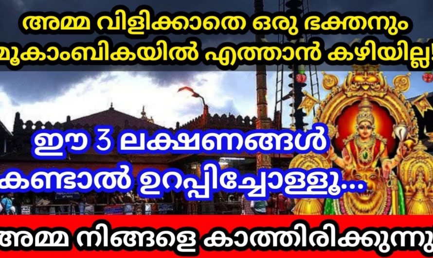 മൂകാംബിക അമ്മ തന്റെ ദർശനത്തിനു വേണ്ടി ഓരോരുത്തരിലും കാണിക്കുന്ന ഇത്തരം ലക്ഷണങ്ങളെ ആരും തിരിച്ചറിയാതിരിക്കരുതേ.