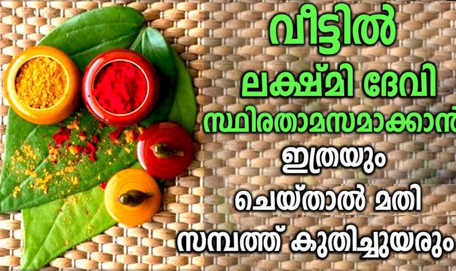 വീടുകളിൽ ധനം കുന്നു കൂടുവാനും പോസിറ്റീവ് ഊർജ്ജങ്ങൾ ഉണ്ടാകുവാനും ലക്ഷ്മി ദേവിയുടെ സാന്നിധ്യം ഉറപ്പുവരുത്താൻ ഇത്തരം കാര്യങ്ങൾ ചെയ്യൂ. കണ്ടു നോക്കൂ.