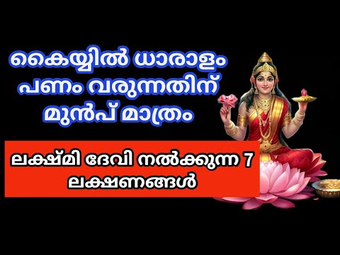 ജീവിതത്തിൽ പണം കുന്നു കൂടുന്നതിന് മുൻപ് ലക്ഷ്മി ദേവി നൽകുന്ന ഇത്തരം ലക്ഷണങ്ങളെ ഇതുവരെയും അറിയാതെ പോയല്ലോ ഭഗവാനെ.