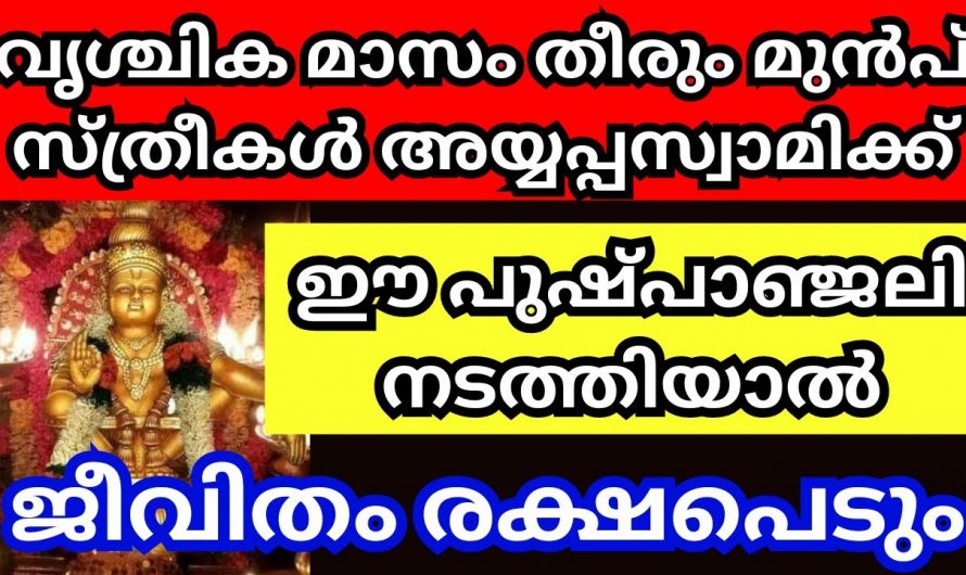 വൃശ്ചിക മാസത്തിൽ നിർബന്ധമായും അർപ്പിക്കേണ്ട വഴിപാടിനെ കുറിച്ച് ആരും അറിയാതെ പോകല്ലേ.