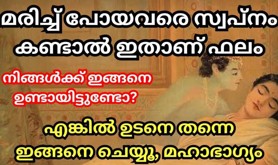 സ്വപ്നം കാണുമ്പോൾ മരിച്ചുപോയവരെ കാണാറുണ്ടോ? ഇത്തരത്തിൽ സ്വപ്നം കാണുന്നതിന്റെ പിന്നിലുള്ള യഥാർത്ഥ കാരണങ്ങളെ ആരും  തിരിച്ചറിയാതെ പോകല്ലേ.