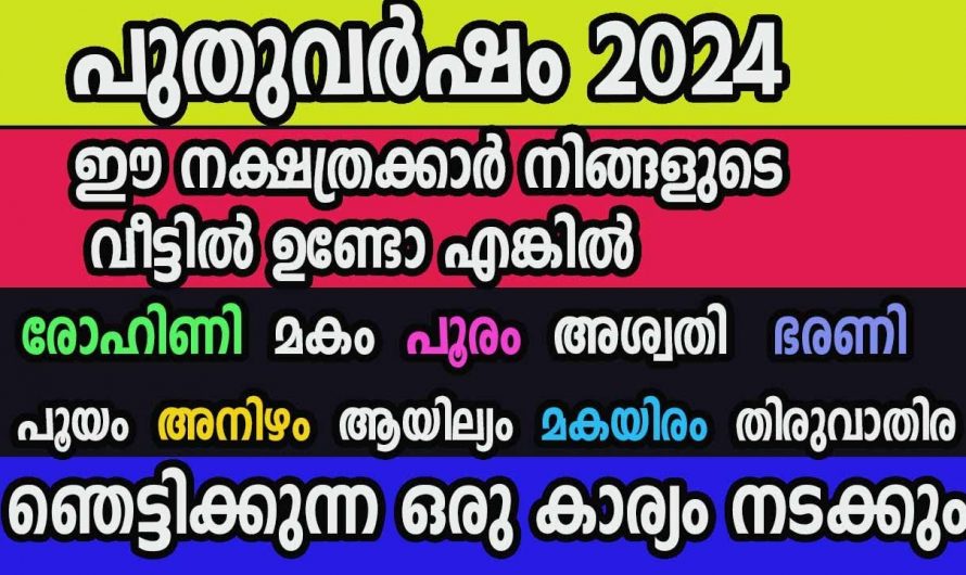 പുതുവർഷത്തിൽ പ്രതീക്ഷകൾക്ക് അപ്പുറം ജീവിക്കാൻ കഴിയുന്ന നക്ഷത്രക്കാരെ അറിയാതെ പോകല്ലേ.