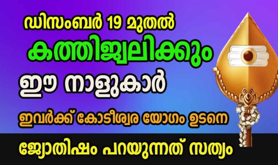 ഡിസംബർ പകുതിയോടെ ഉയർച്ച കൈവരുന്ന നക്ഷത്രക്കാരെ ഇതുവരെയും അറിയാതെ പോയല്ലോ.