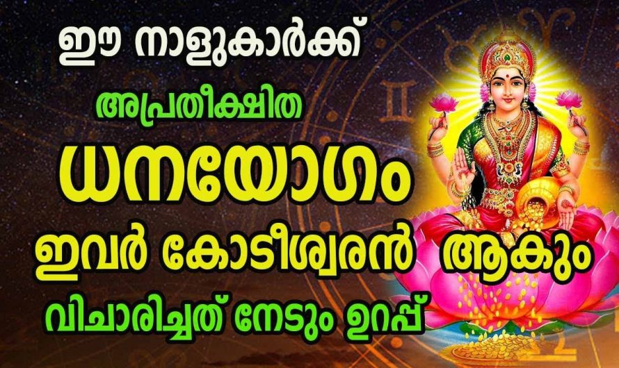 അതിശയിപ്പിക്കുന്ന ധനയോഗം വന്നുചേരുന്ന നക്ഷത്രക്കാരെ ഇതുവരെയും അറിയാതെ പോയല്ലോ ഈശ്വരാ.