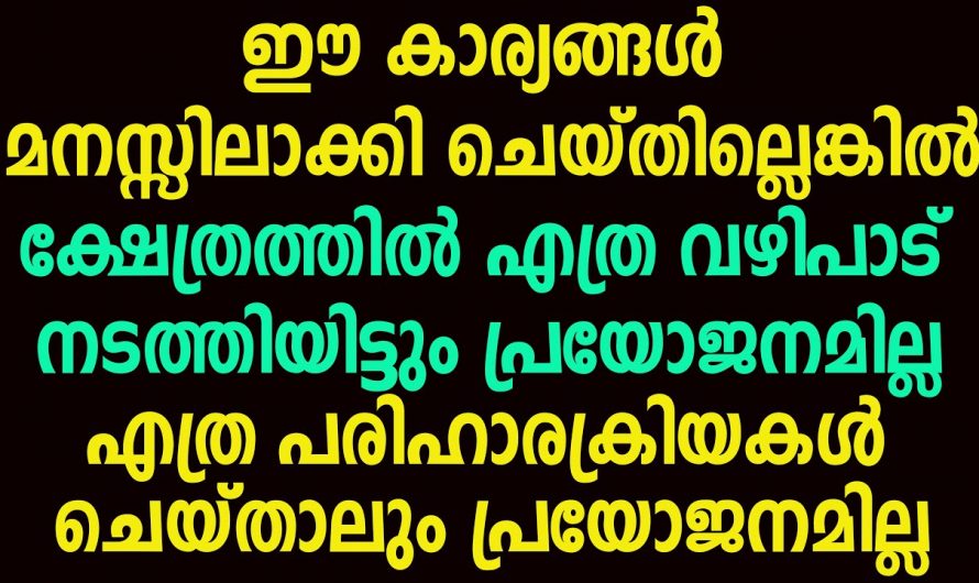 ക്ഷേത്രദർശനത്തിന് പോകുമ്പോൾ പാലിക്കേണ്ട ഇത്തരം കാര്യങ്ങളെക്കുറിച്ച് ഇതുവരെയും അറിയാതെ പോയല്ലോ.