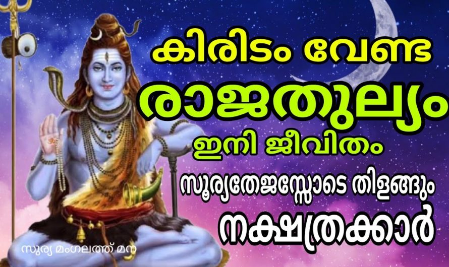 രാജയോഗത്തുല്ല്യ ജീവിതം  നയിക്കുവാൻ കഴിയുന്ന നക്ഷത്രക്കാരെ ഇതുവരെയും അറിയാതെ പോയല്ലോ ഭഗവാനെ.