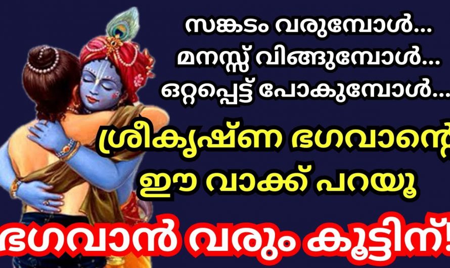 സകല ദുഃഖങ്ങളിൽ നിന്നും മറികടക്കാൻ ഭഗവാന്റെ ഈ വാക്ക് പറയൂ. ഇതാരും നിസ്സാരമായി കാണരുതേ.