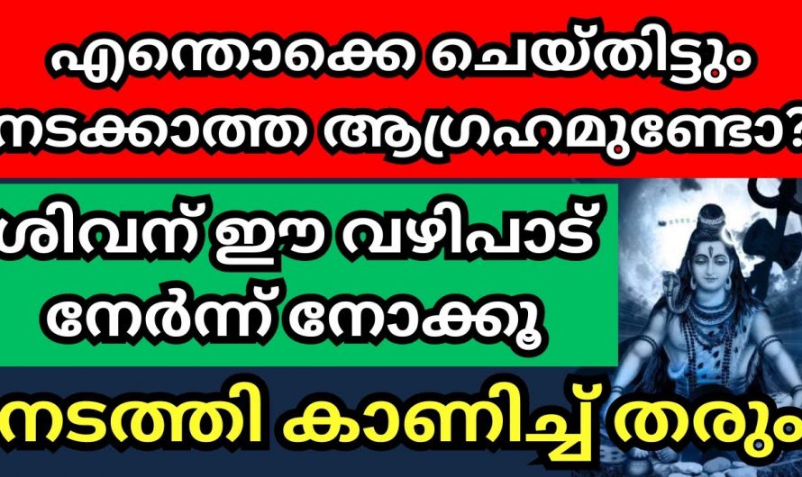 ഈയൊരു വഴിപാട് അർപ്പിക്കു നടക്കാത്ത ഏതൊരു ആഗ്രഹവും ഭഗവാൻ നടത്തി കാണിച്ചു തരും.