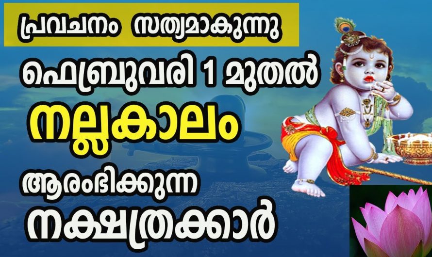 ഫെബ്രുവരി 1 മുതൽ നല്ല മാറ്റം ഉണ്ടാകുന്ന നക്ഷത്രക്കാരെ ആരും തിരിച്ചറിയാതെ പോകല്ലേ.