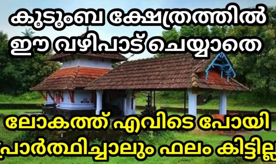 ജീവിതത്തിലെ എല്ലാ പ്രശ്നങ്ങളെയും മറികടക്കാൻ കുടുംബക്ഷേത്രങ്ങളിൽ ഈ വഴിപാട് അർപ്പിക്കൂ. ഇതാരും കണ്ടില്ലെന്ന് നടിക്കല്ലേ.