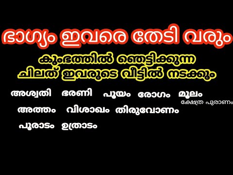 കുംഭമാസത്തിൽ ഞെട്ടിക്കുന്ന ഗുണാനുഭവങ്ങൾ നേടുന്ന നക്ഷത്രക്കാരെ ആരും കാണാതിരിക്കല്ലേ.