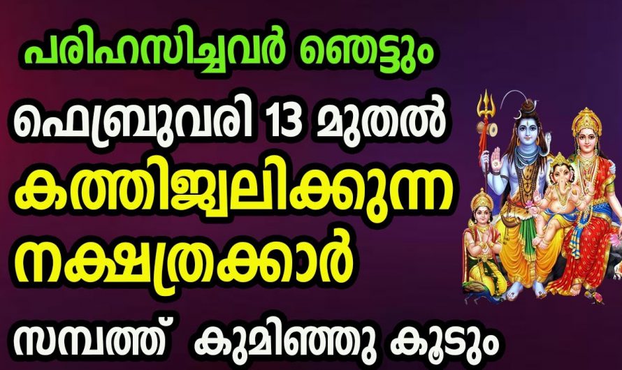 ഫെബ്രുവരി 13 മുതൽ സമൃദ്ധി കൈവരുന്ന നക്ഷത്രക്കാരെ ഇതുവരെയും അറിയാതെ പോയല്ലോ ഈശ്വരാ.