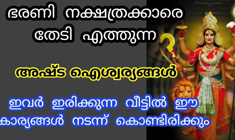 ഭരണി നക്ഷത്രക്കാർക്ക് ഉണ്ടാകുന്ന അഷ്ട ഐശ്വര്യങ്ങളെ കുറിച്ച് ഇതുവരെയും അറിയാതെ പോയല്ലോ.