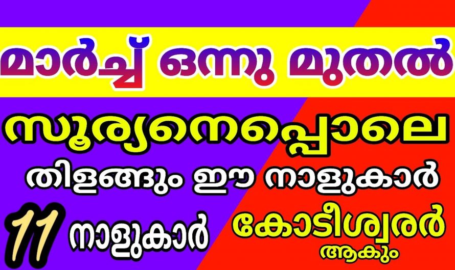 മാർച്ച് മാസത്തിൽ നേട്ടങ്ങളിലൂടെ ഉയർച്ച കൈവരുന്ന നക്ഷത്രക്കാരെ ഇതുവരെയും അറിയാതെ പോയല്ലോ ഈശ്വരാ.