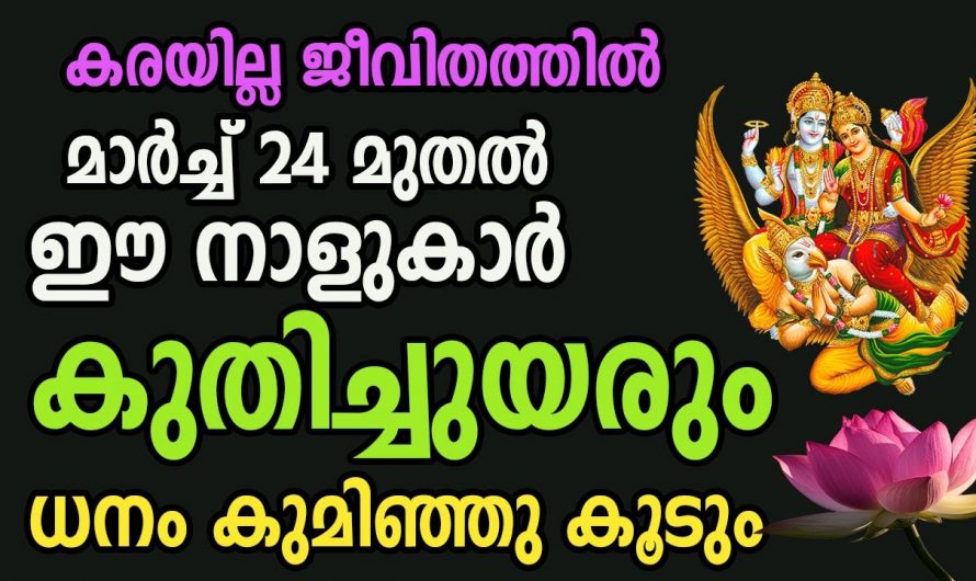 ജീവിതത്തിൽ ഇനി കരയേണ്ടി വരില്ല. മാർച്ച് 24ന് ശേഷം ഈ നാളുകാരുടെ ജീവിതത്തിൽ ധനം കുമിഞ്ഞു കൂടും.