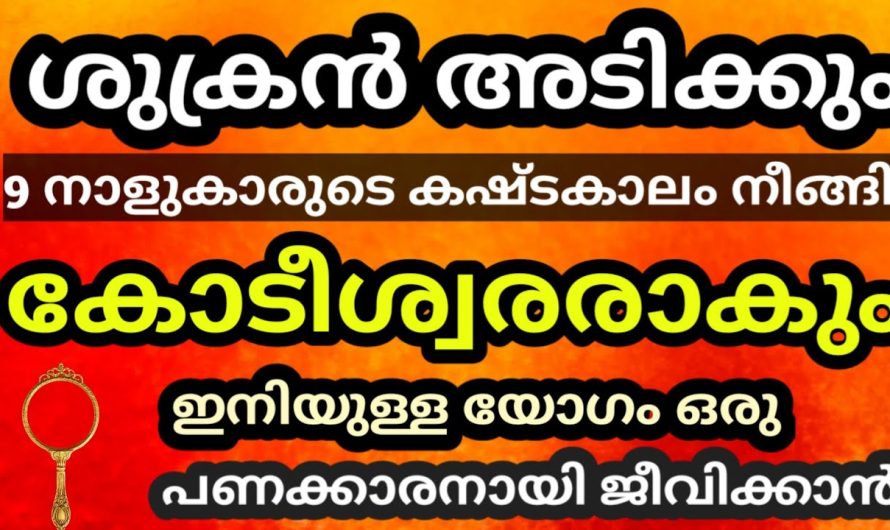 എല്ലാ രീതിയിലും ഇവരുടെ ജീവിതത്തിൽ ശുക്രൻ ഉദിച്ചിരിക്കുന്നു. പണം ഇനി ഒഴുകിയെത്തും.