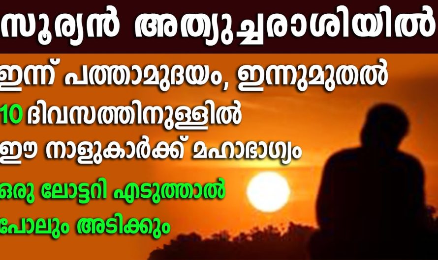 പത്താമുദയം ഇനി പലവിധ ഭാഗ്യം. വരാൻ പോകുന്ന 10 ദിവസം ഇവരുടെ ജീവിതം മാറിമറിയും.