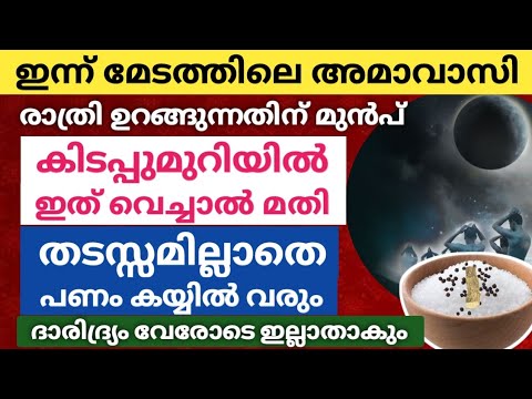 മേട അമാവാസി. ദൃഷ്ടി ദോഷവും ദാരിദ്ര്യവും അവസാനിക്കാൻ ഇന്ന് തന്നെ ഈ കർമ്മം ചെയ്യൂ.