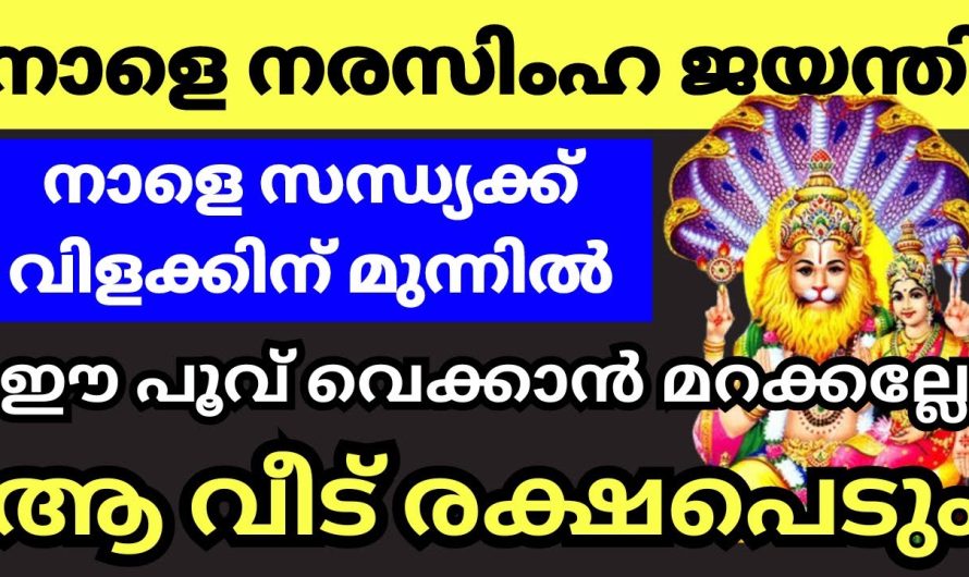 നാളെ അതിവിശേഷ നരസിംഹ ജയന്തി. വൈകുന്നേരം വീട്ടിൽ ഇതുപോലെ നിലവിളക്ക് കത്തിച്ചാൽ ഐശ്വര്യം വർദ്ധിക്കും.