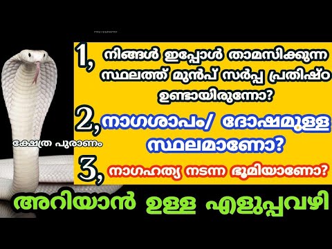 വീട്ടിൽ ഈ ലക്ഷണങ്ങൾ കണ്ടാൽ സൂക്ഷിക്കുക അത് നാഗ ദോഷമുള്ള മണ്ണാണ്.